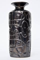 Iridescent Glazed Sgraffiti Ceramic Vessel or Vase Mid-Century Modern