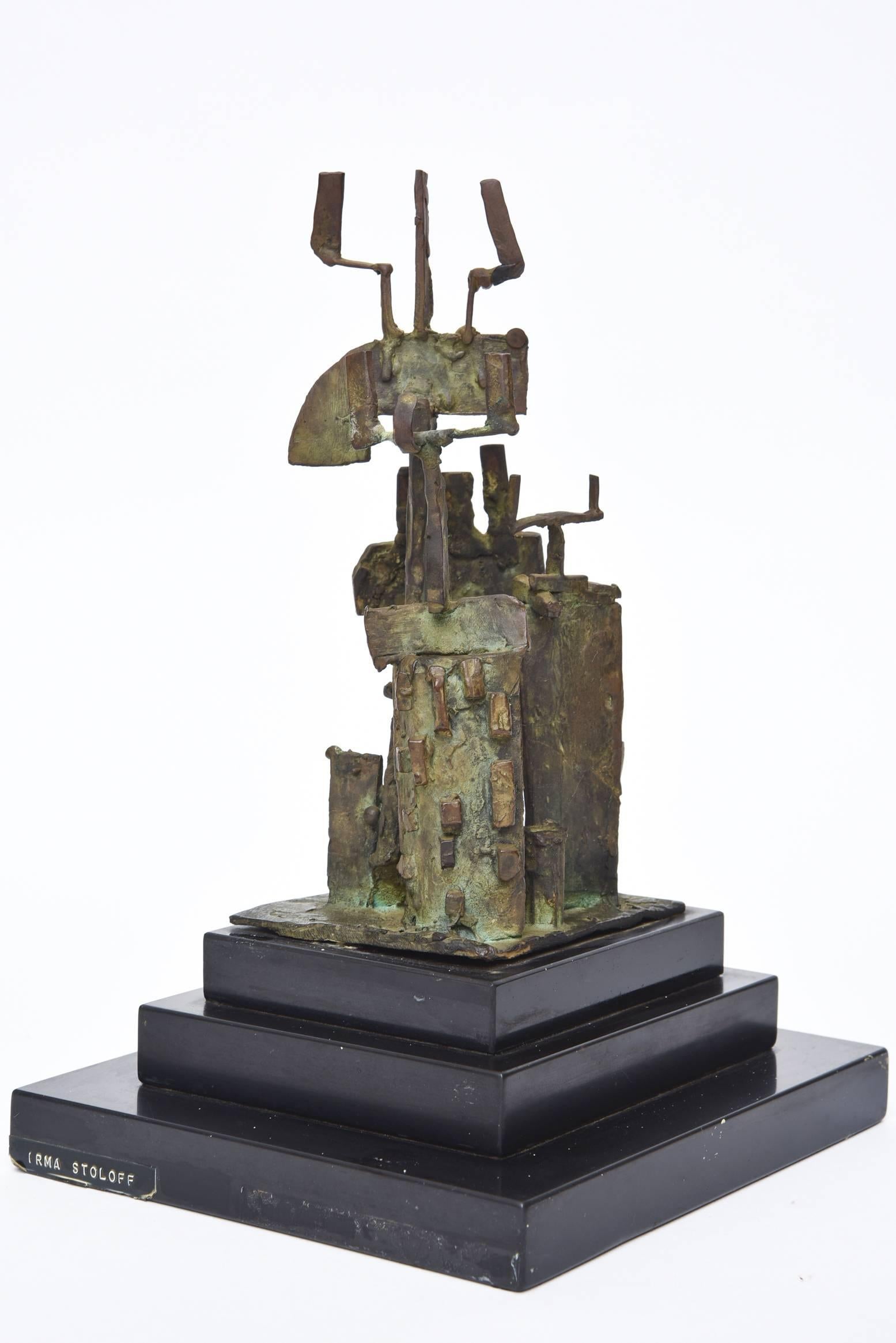 Milieu du XXe siècle Sculpture en bronze et marbre The Modernity en vente