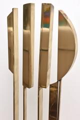 Vintage Bronze Floor Sculpture By Ramon Lago Geometric Modern Design Monumental