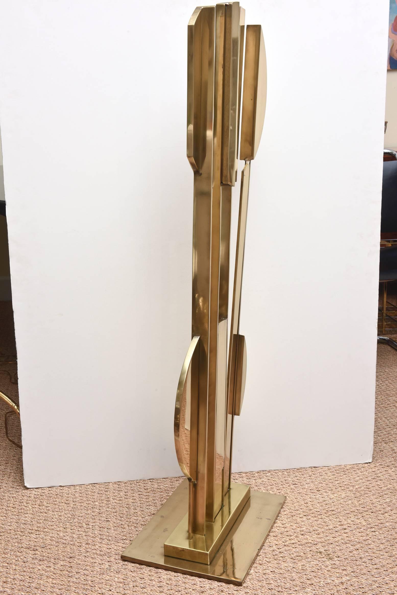 Bronze Ramon Lago Signed Vintage Geometric Modernist Monumental Floor Sculpture For Sale 1