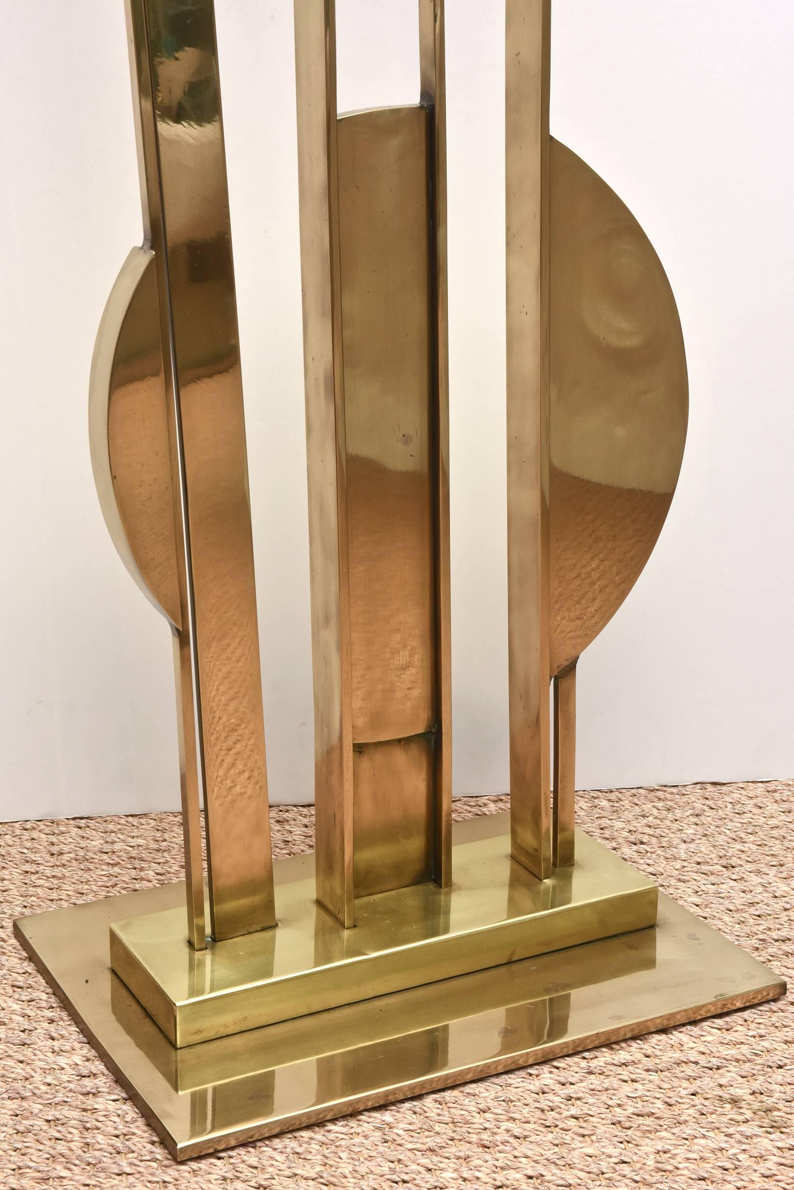 Bronze Signed Ramon Lago Vintage Geometric Modernist Monumental Floor Sculpture For Sale 5