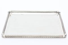 Signed Italian Gucci Silver- Plate Braided / Rope Tray