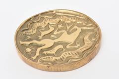 French Heavy Bronze Medallion Sculpture/ Paperweight/ Desk Object