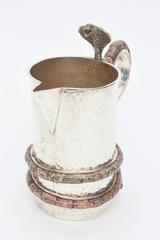 Stunning Emilia Castillo Hand Hammered Silver-Plate Pitcher/Vase with Stone