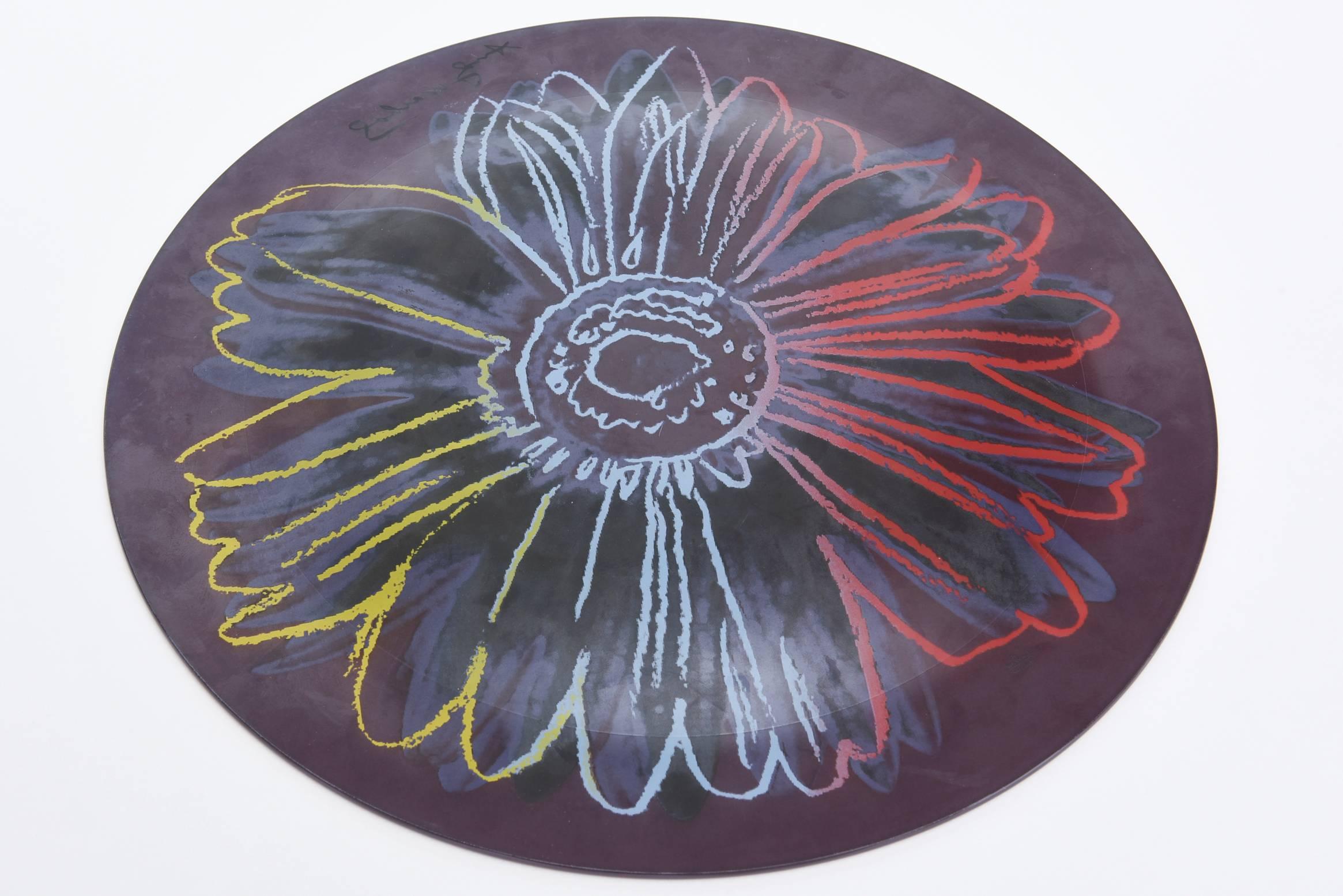 Andy Warhol Glass Abstract Flower Plate/Serving Piece 2