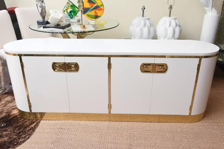 Mastercraft White Lacquered and Polished Brass at 1stDibs