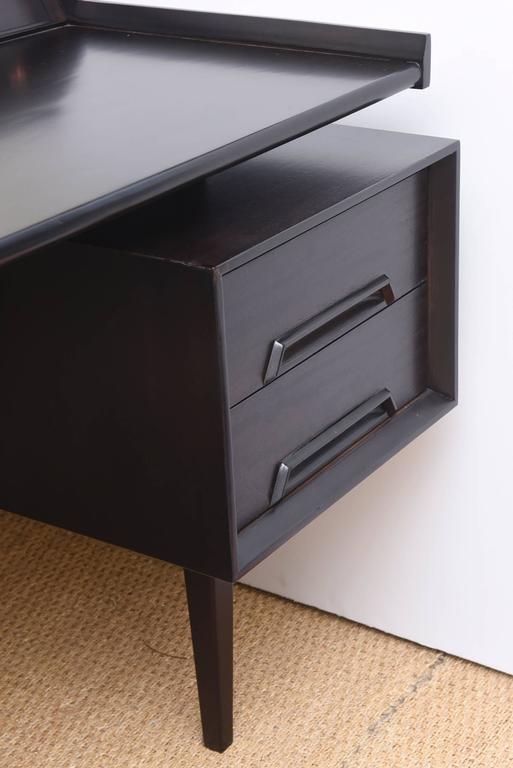 Milo Baughman MidCentury Ebonized Sculptural Floating Executive Desk