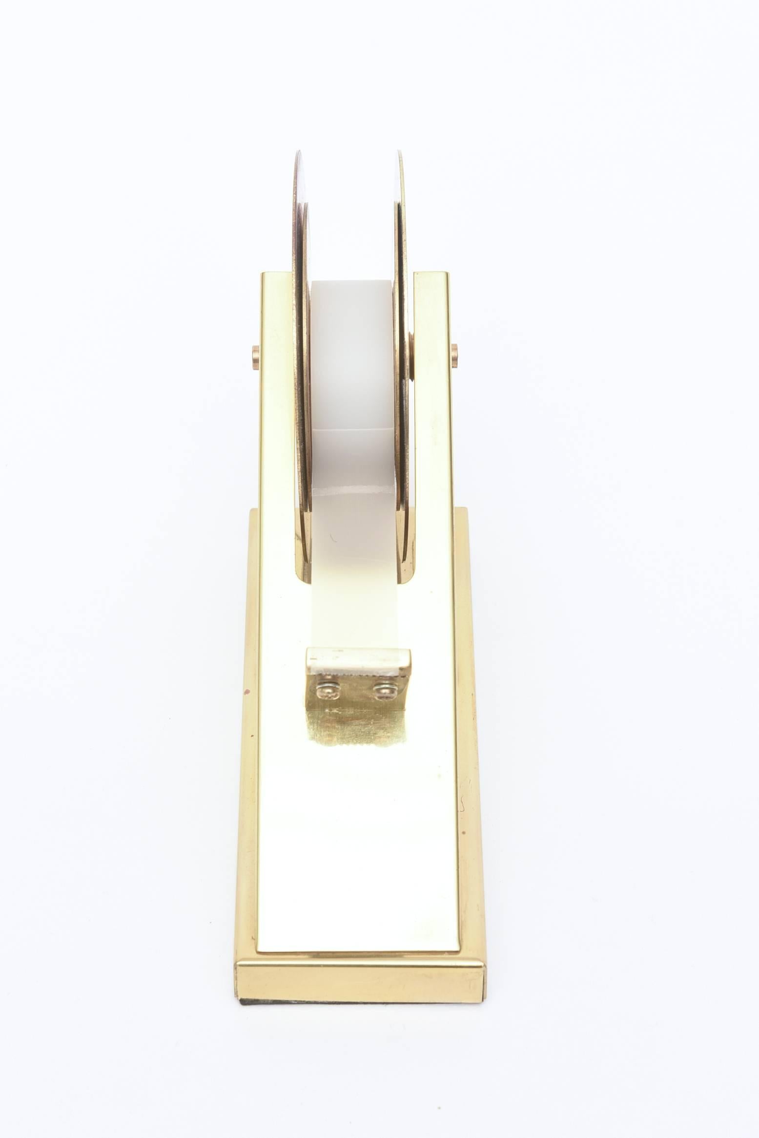 vintage brass tape dispenser