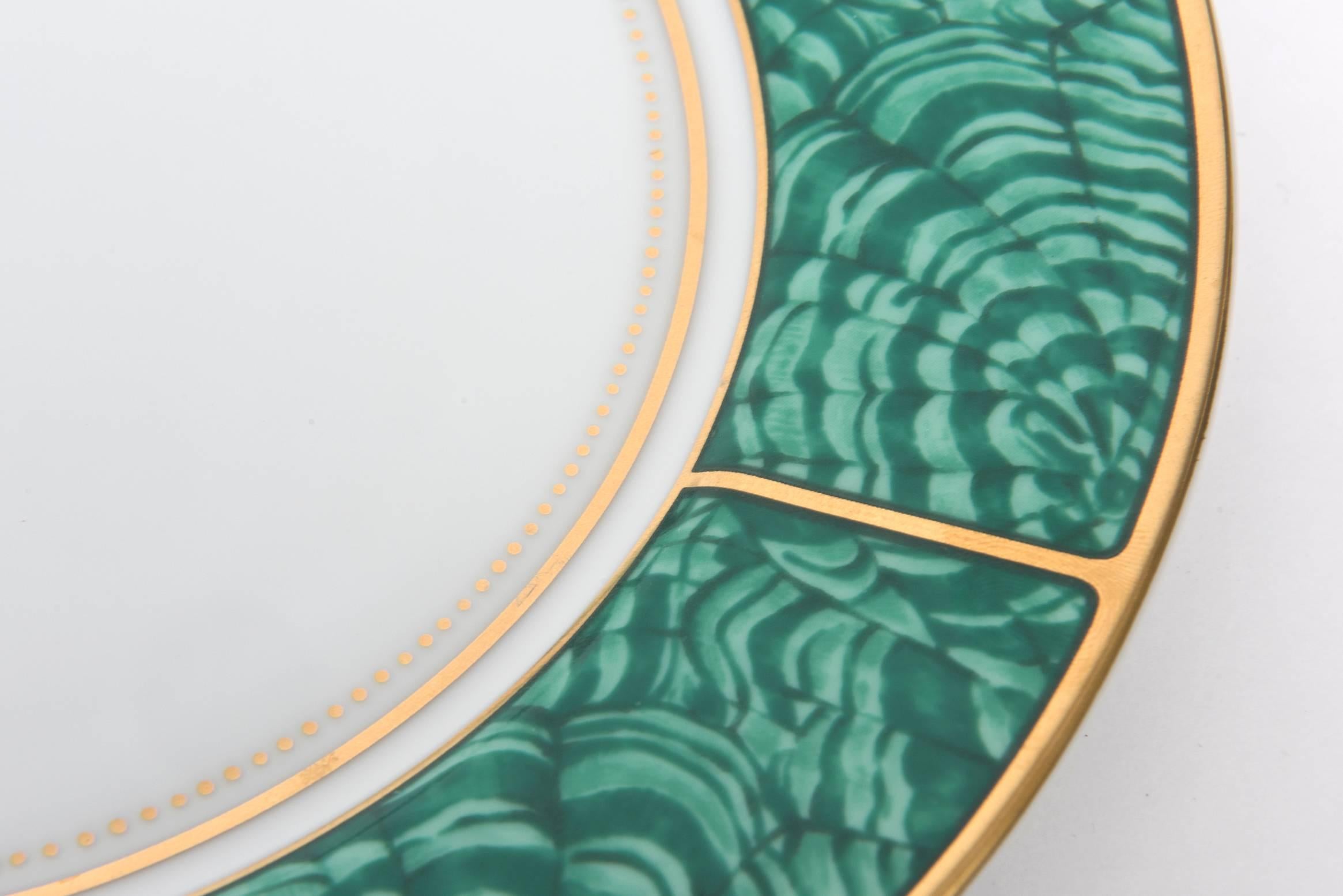 Mid-20th Century Georges Briard Imperial Malachite Porcelain China Service for Four Vintage