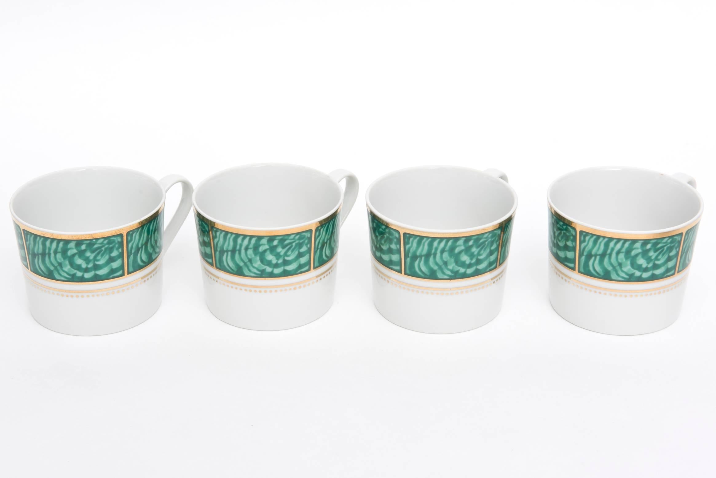 Georges Briard Imperial Malachite Porcelain China Service for Four Vintage 1