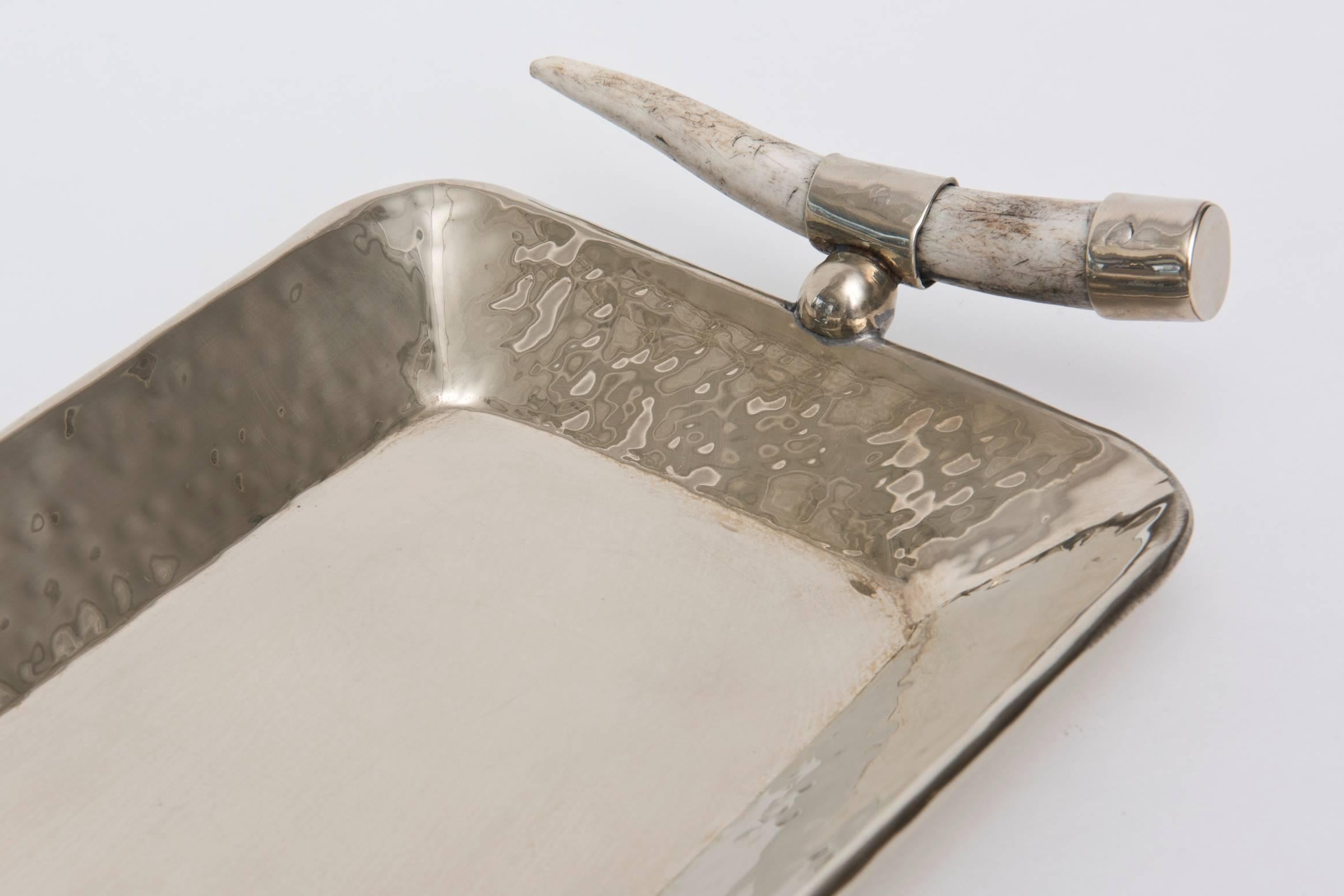 hammered silver serving tray
