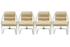 Set di 4 sedie da pranzo Lion n Frost vintage in Lucite, cromo e pelle