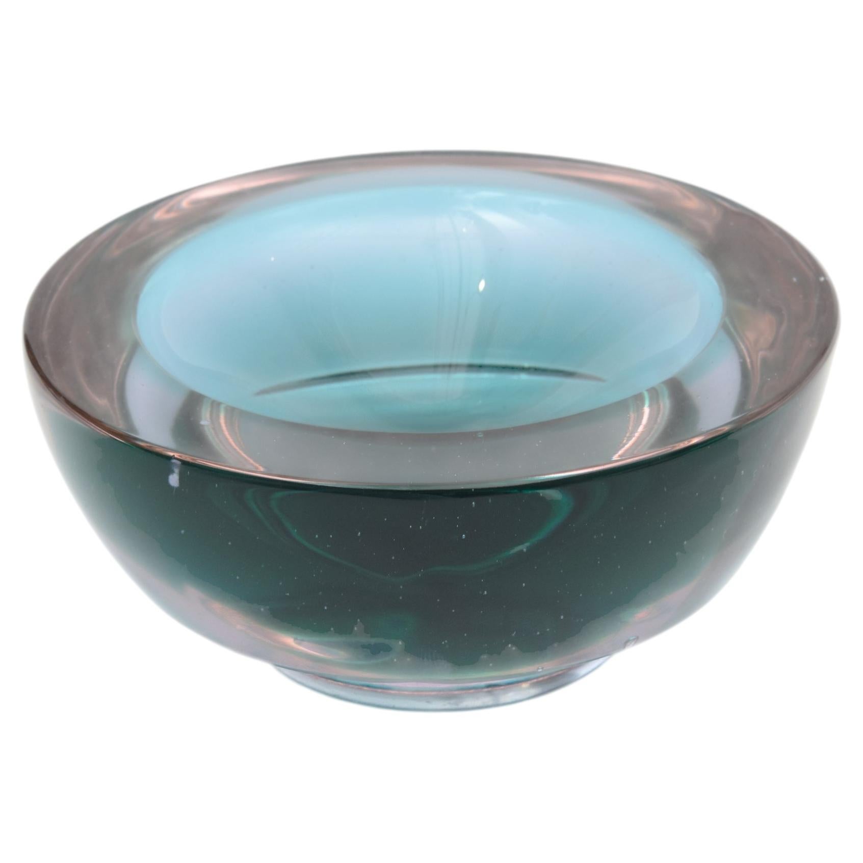 Pre-owned Alessandro Mandruzzato Vintage Murano Glass Sommerso Geode Bowl By Mandruzzato, 1970's In Gray