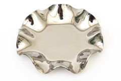 Chromed Mirrored Scalloped Vintage Bowl