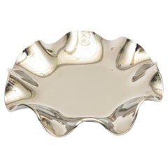 Chromed Mirrored Scalloped Vintage Bowl