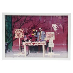 Charley Friedman C Print on Diband 1/3 Titled Felix, Flowers Flags and Roses