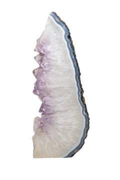 Grande sculpture moderne et organique en agate, améthyste et quartz