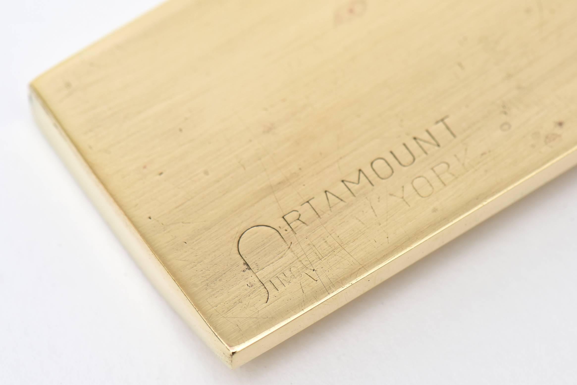 Brass Desk Ruler Desk Accessory or Paperweight Mid-Century Modern 2