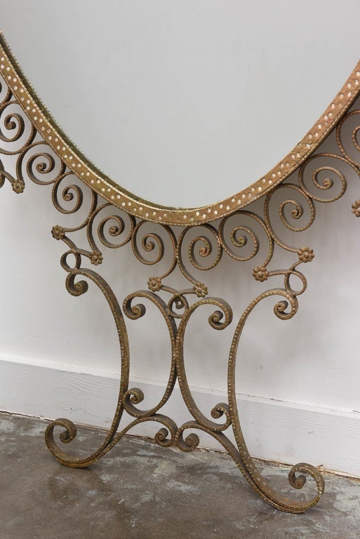 French Art Deco Bronze Salon Floor Mirror For Sale 1