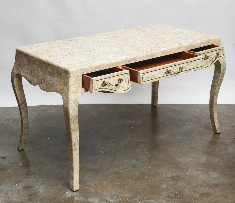 Maitland-Smith Tessellated Stone Desk For Sale 1