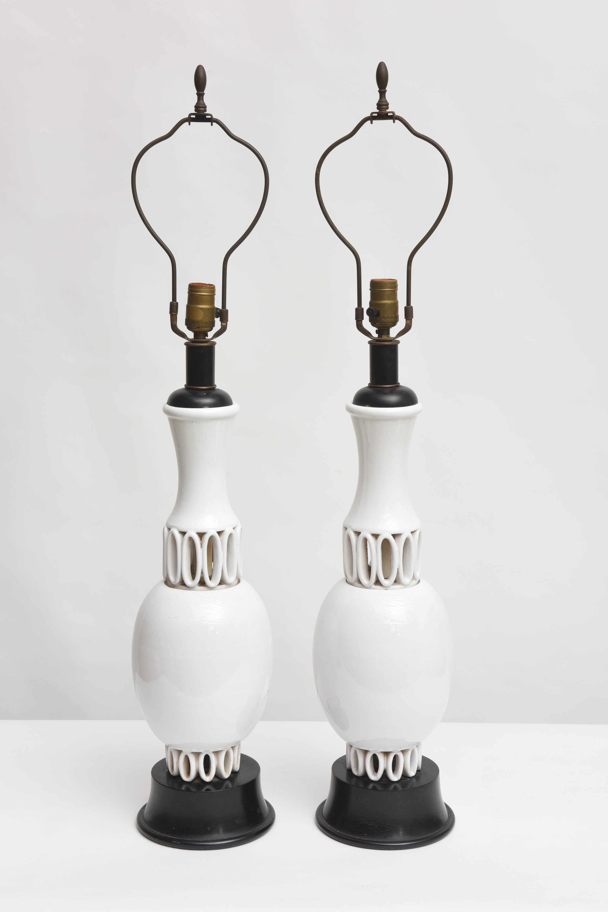 Pair of Italian Midcentury Terracotta Lamps