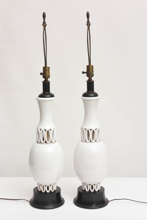 Pair of Italian Midcentury Terracotta Lamps In Excellent Condition In West Palm Beach, FL