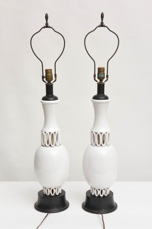 Pair of Italian Midcentury Terracotta Lamps 1