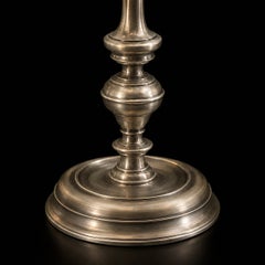 Vintage Nickel Candlestick Table Lamp