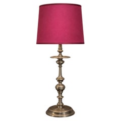 Vintage Nickel Candlestick Table Lamp