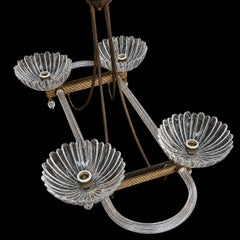 1940's Barovier & Toso Four-Light Ceiling Pendant