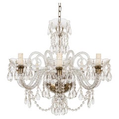 Vintage Venetian 8 Arm Murano & Crystal Chandelier