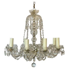 Vintage Petite 8 Arm Bohemian Crystal Chandelier