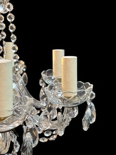 Vintage Petite 8 Arm Bohemian Crystal Chandelier