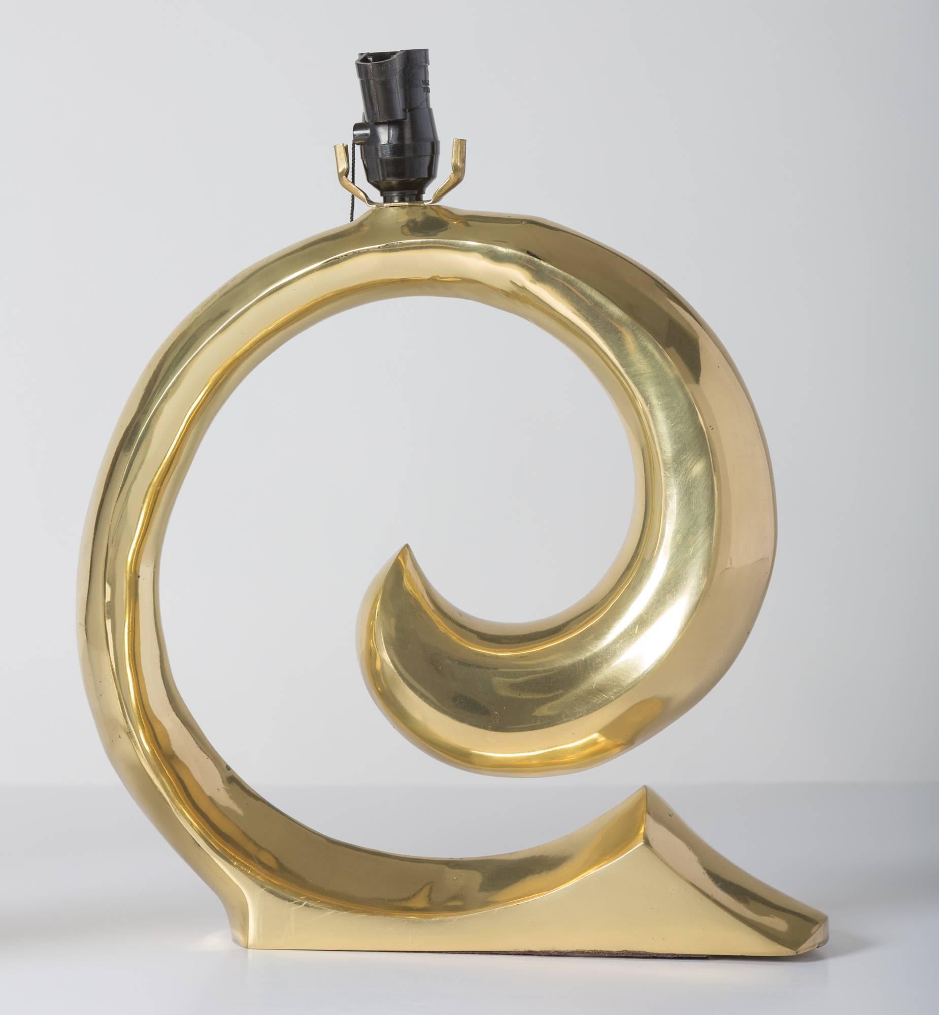Mid-Century Modern Pierre Cardin Logo Brass Table Lamps For Sale