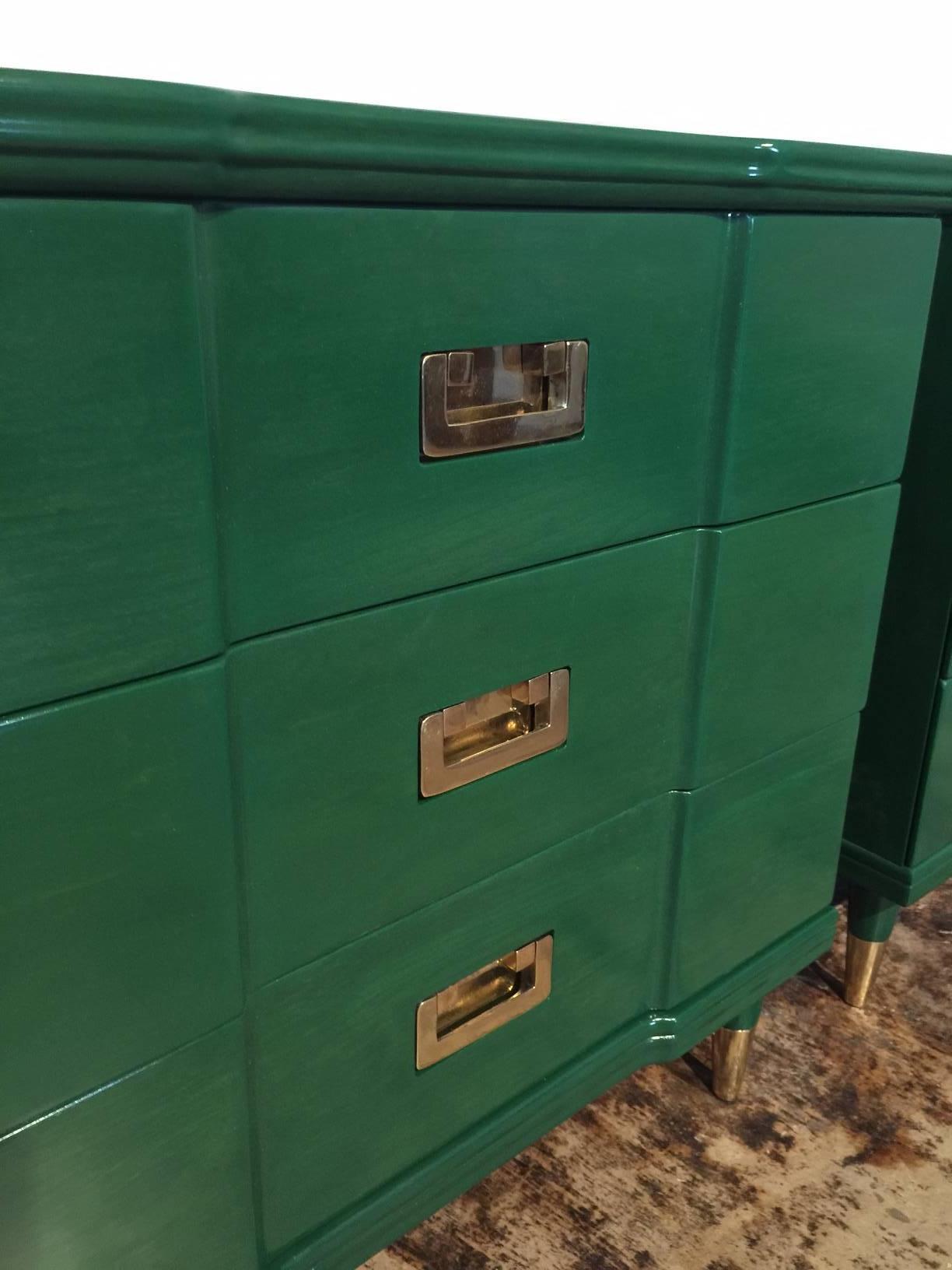 green lacquer nightstand
