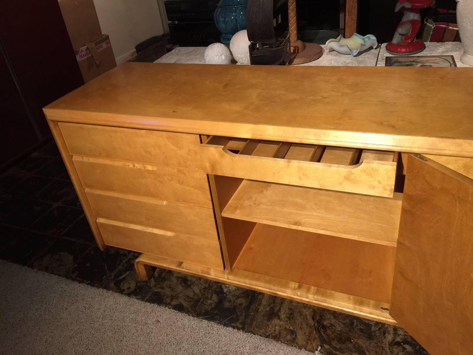 American Mid-Century Cabinet/Dresser in Birch Wood For Sale