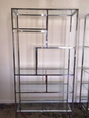 Pair of Milo Baughman Chrome Etageres