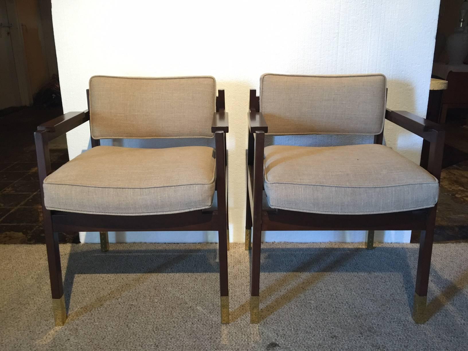 Architectural Elegant Pair of Armchairs  In Good Condition In East Hampton, NY