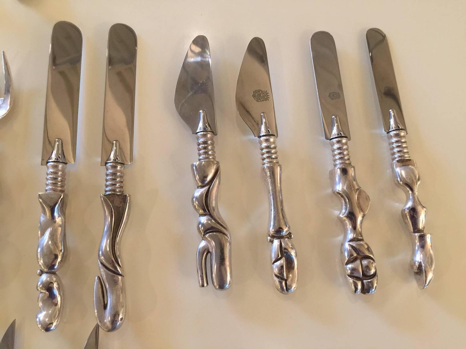 Silvered Miguel Ortiz Berrocal, 21-Piece Service