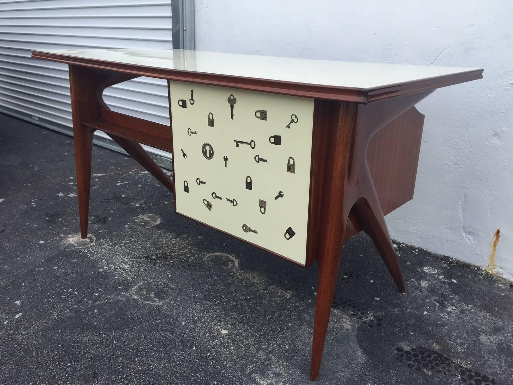 Lacquer Vintage Italian Modernist Desk