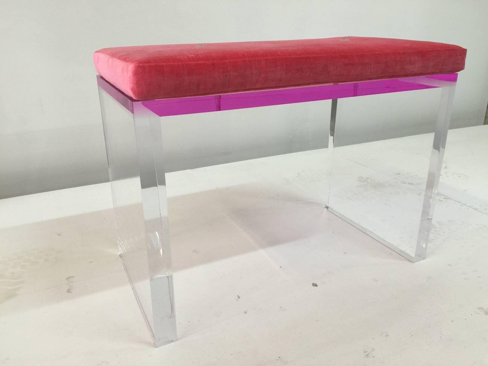 pink acrylic desk