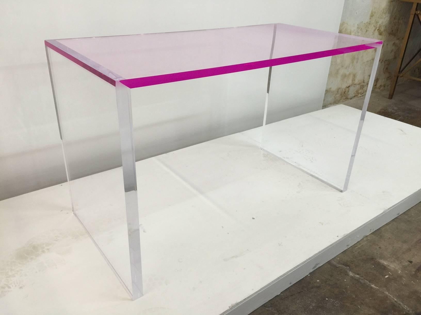 light pink desk