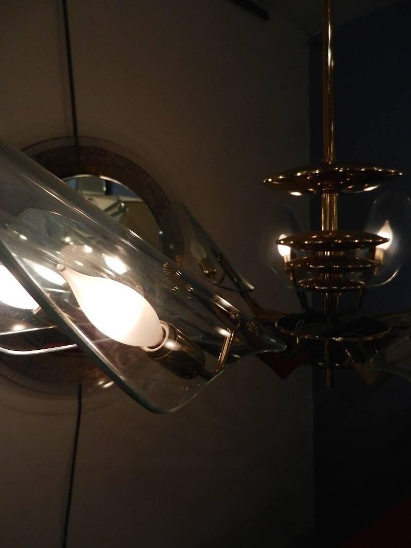 Pair of 12 Light Mid-Century Chandeliers Attributed to Stilnovo circa 1960 For Sale 2