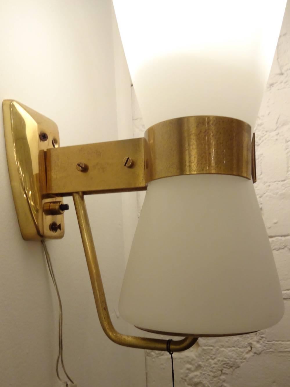 Mid-20th Century Stilnovo Grand Scaled Wall Sconces For Sale