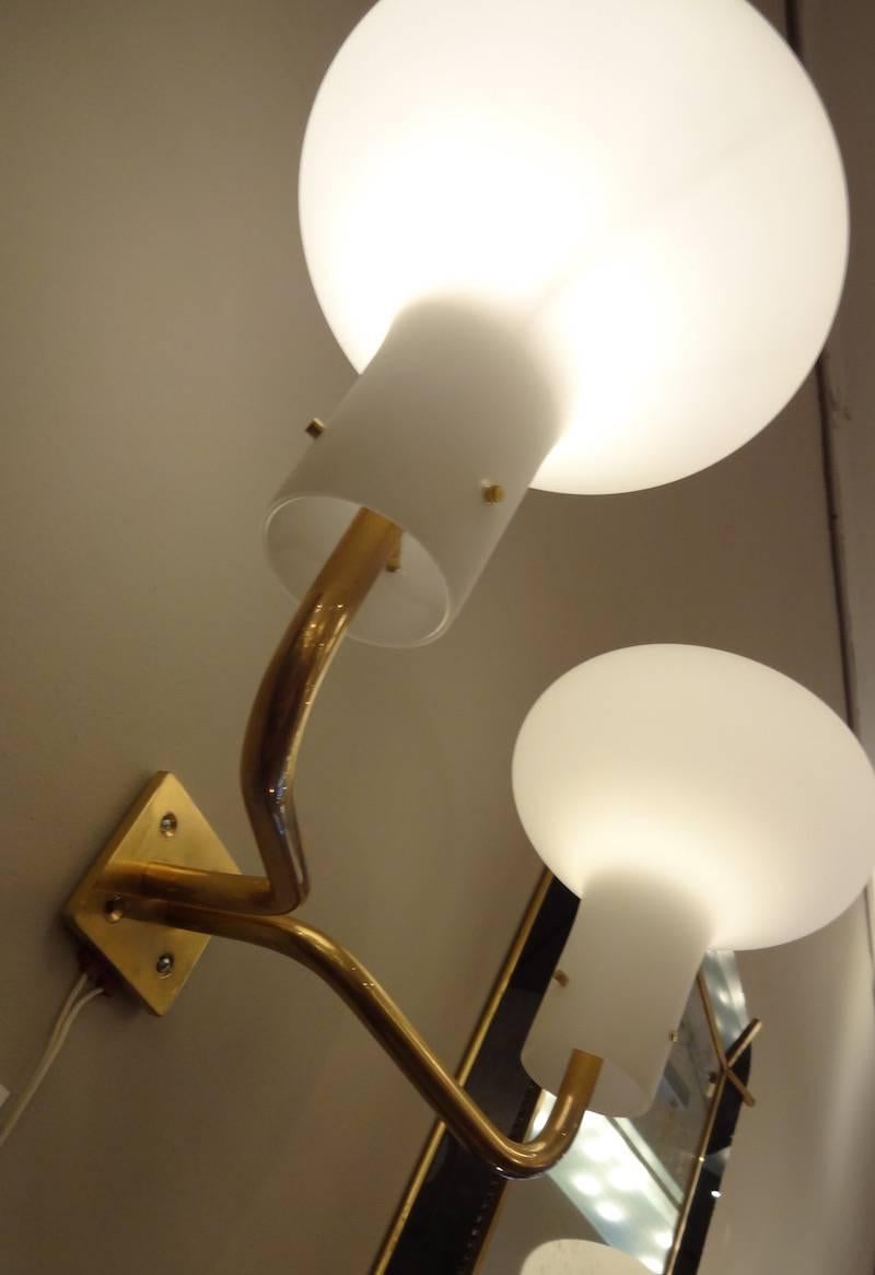 Italian Pair of Large-Scale Mid-Century Wall Sconces by Ignazio Gardella, Italy For Sale