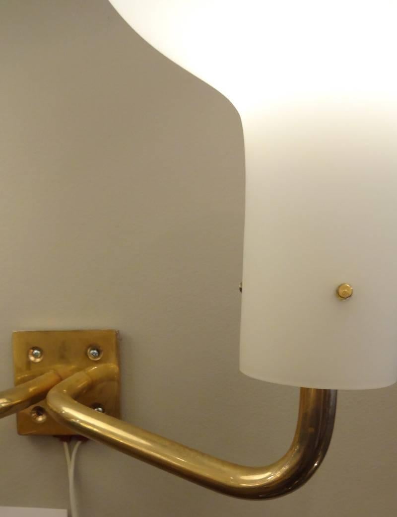 Brass Pair of Large-Scale Mid-Century Wall Sconces by Ignazio Gardella, Italy For Sale