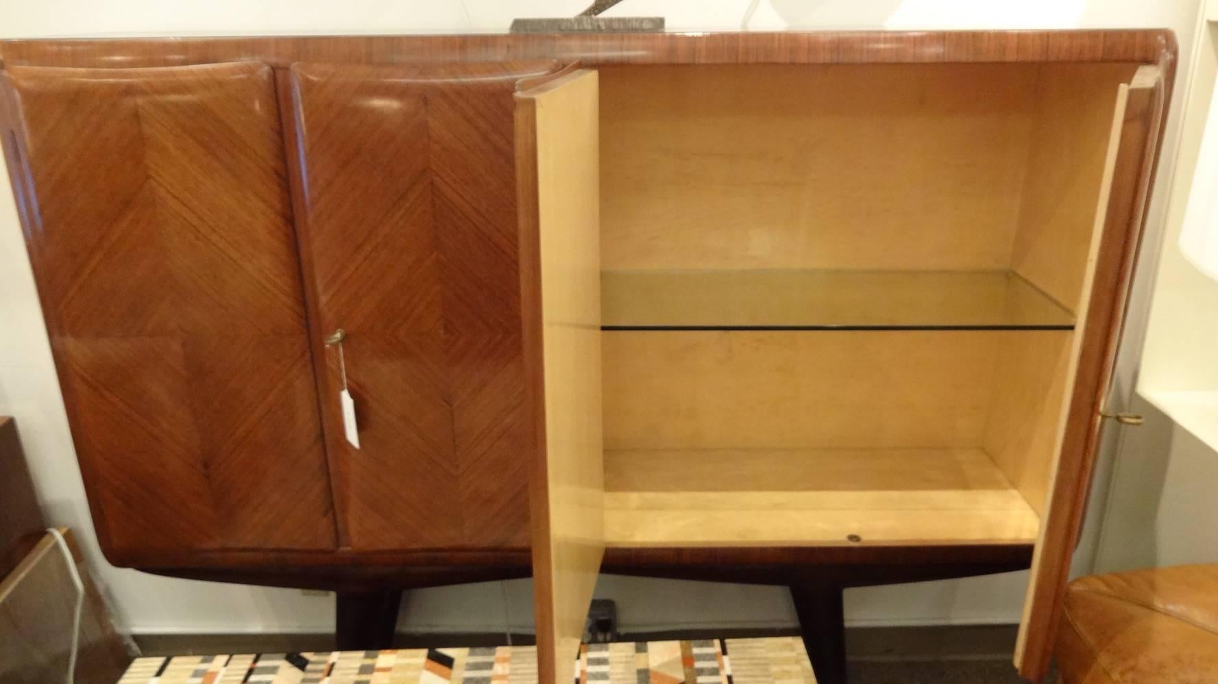 Four-Door Mid-Century Tall Cabinet in Rosewood Italy circa 1955 For Sale 4