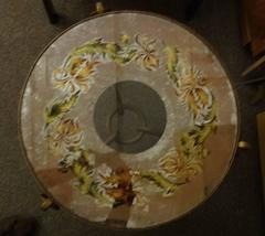 René Drouet Deco Occasional Table in Gilt Wrought Iron France circa 1948