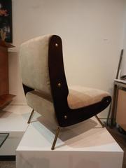 Rare Pair of Mid-Century Slipper Club Chairs by Gianfranco Frattini, Italy