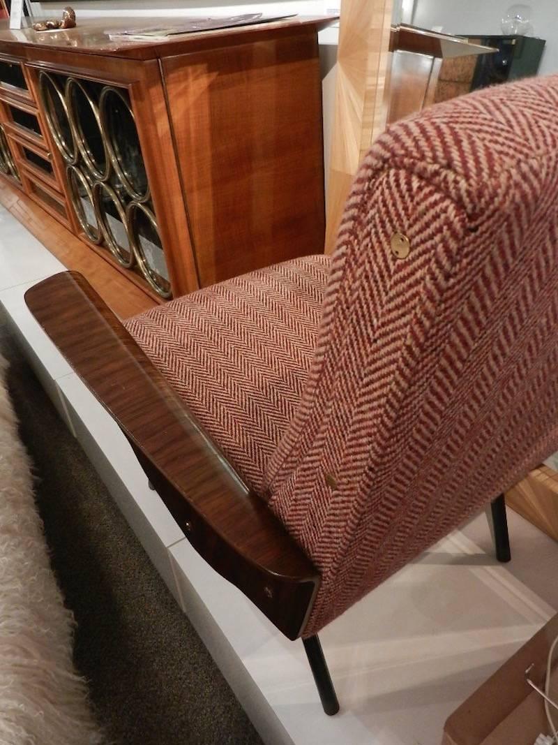 20th Century Osvaldo Borsani, Rare Single Mid-Century Club Chair, Model D72 For Sale